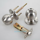 Stainless Rotation Round Door Knobs Handle Entrance Passage Lock With Key Set