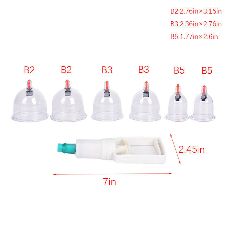 1Set Massager Cans Vacuum Cupping Set Thicker Magnetic Aspirating Cup Cans  BX