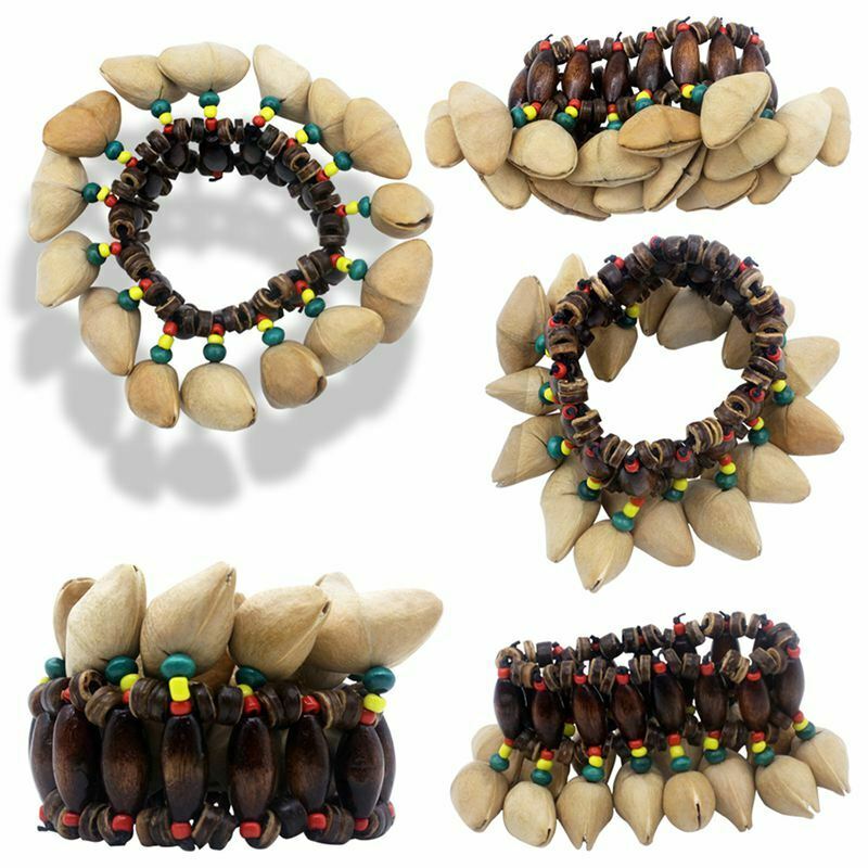 Handmade Nuts Shell Bracelet Handbell for Djembe African Drum Conga Percuss