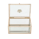 Vanity Makeup Storage Rectangle Boxes Flowers Holder with Lid for Trinket Ring