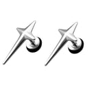 Fashion Unisex Non-allergic Stainless Steel Cross Earrings Ear Studs Jewelry