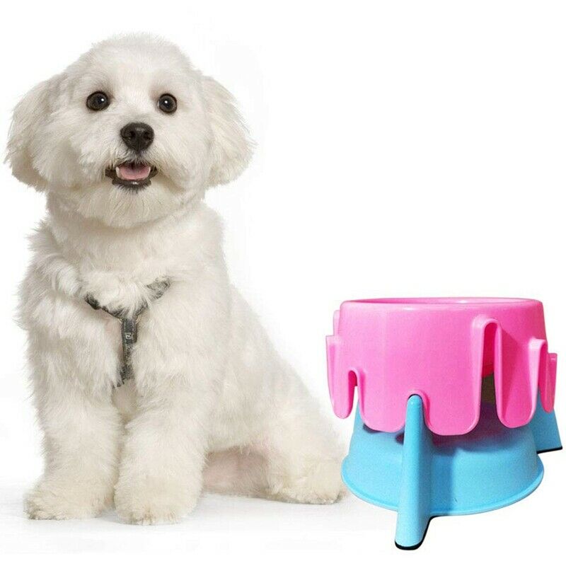 Pet Slow Food Feeder Height Adjustable Lovely Cake Shape Durable Multifunct