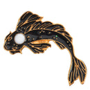2Pcs Yin-Yang Fish Brooch Badges Enamel Pin Black White Pink Carp Koi Brooc N9B1