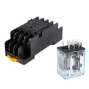 MY4NJ DC 24V Coil Power Relay DIN Rail Mounted 14 Pin 4PDT w Socket L7D7