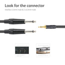 1/8" 3.5mm to Dual 6.35mm 1/4" Mono Jack Stereo Y-Splitter Headphone Audio tre