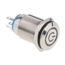 2x 16mm 12V LED Latching Push Button Power Switch Stainless Steel Waterproof