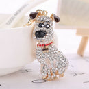 South Korean Hot Crystal Puppy Dog Keychain Key Ring Trinket Purse Bag Car