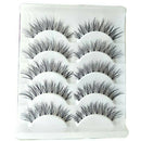 5Pair Thick Cross Natural Eye Lashes Extension Makeup False Eyelashes Clear Band