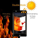 Waterproof 91 LED Solar Wall Flame Lamp Halloween Christmas Outdoor Decor