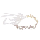 Gorgeous Ladies Girls Leaf Crystal Hair Band with Ribbon Headwear