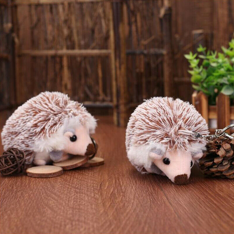 Cute Plush Pompon Hedgehog Animal Keychain Bag 10cm Mobile Phone Pendant Key.AU