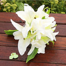 Artificial Silk Lily Home Table Vase Flower Arrangement Bridal Flower White
