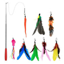 9pcs/set Pet Cat Three-Section Telescopic Cat Stick with Replacement Heads