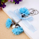 Cloth Flower Key Ring Chiffon Tassel Car Key Chains Lady Couple Bag Ornamen G7X5
