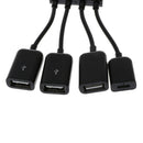 4-port Micro USB Cable Adapter Data Cable OTG Hub Cable 3 X USB Ports 1x Micro