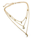 Boho Multilayer Star Moon Chain Choker Pendant Necklace Bib Statement Jewelry Kw