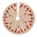 96cm Christmas Tree Skirt Carpet Xmas Tree Ornaments New Year Decor (Linen)