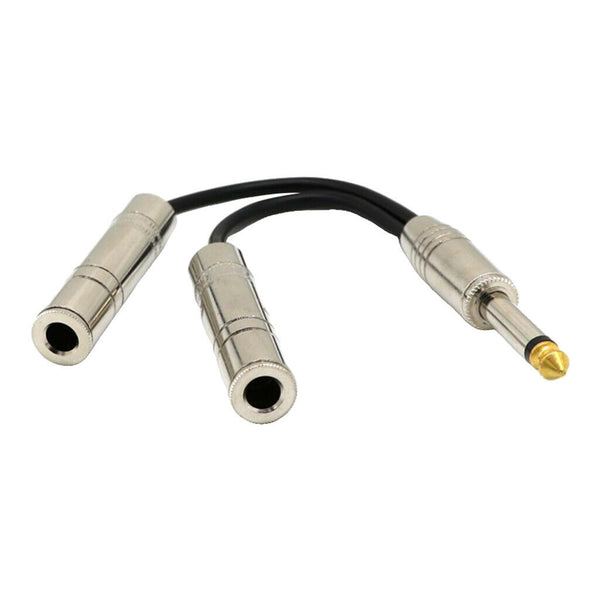 8" 1/4" Audio Jack Male to Dual 6.5mm Mono Female Audio Y Splitter Audio Cable