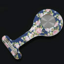 Blue pink Peony pattern Silicone Nurses Brooch Tunic Fob Pocket Watch Stain
