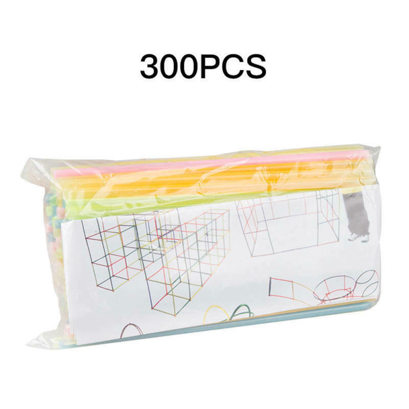 4D Space Puzzle Straw Stitching Splicing Assembly Building Blocks Kids Toys Gift