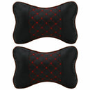 2 Pcs Leather PP Cotton Car Headrest Neck Pillow Auto Seat Cover Head Neck  T9Q3