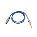 3Pin XLR Female to 1/4" 6.35mm TRS Male Balanced Stereo Audio Mic Cable 1.8m