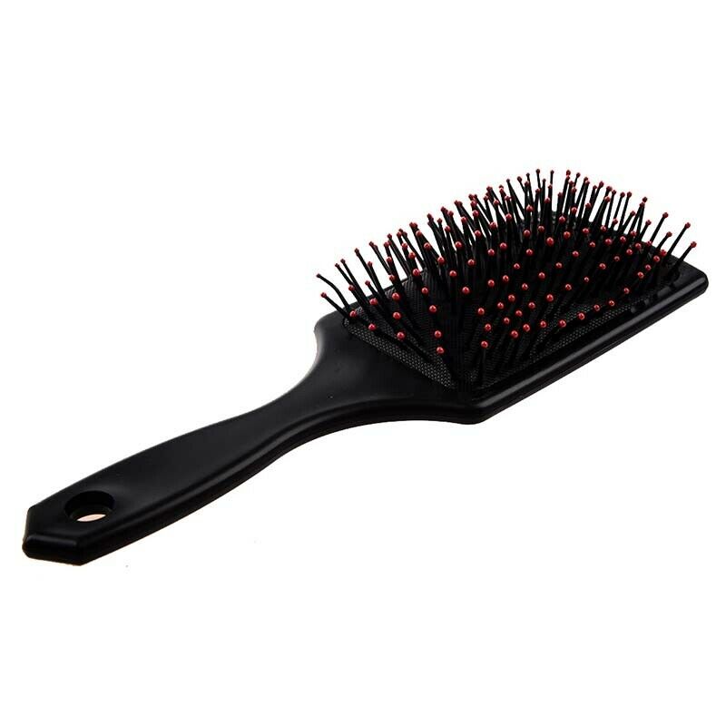 Professional Black Paddle Cushion Hair Massage Brush Hairbrush Comb J6T7