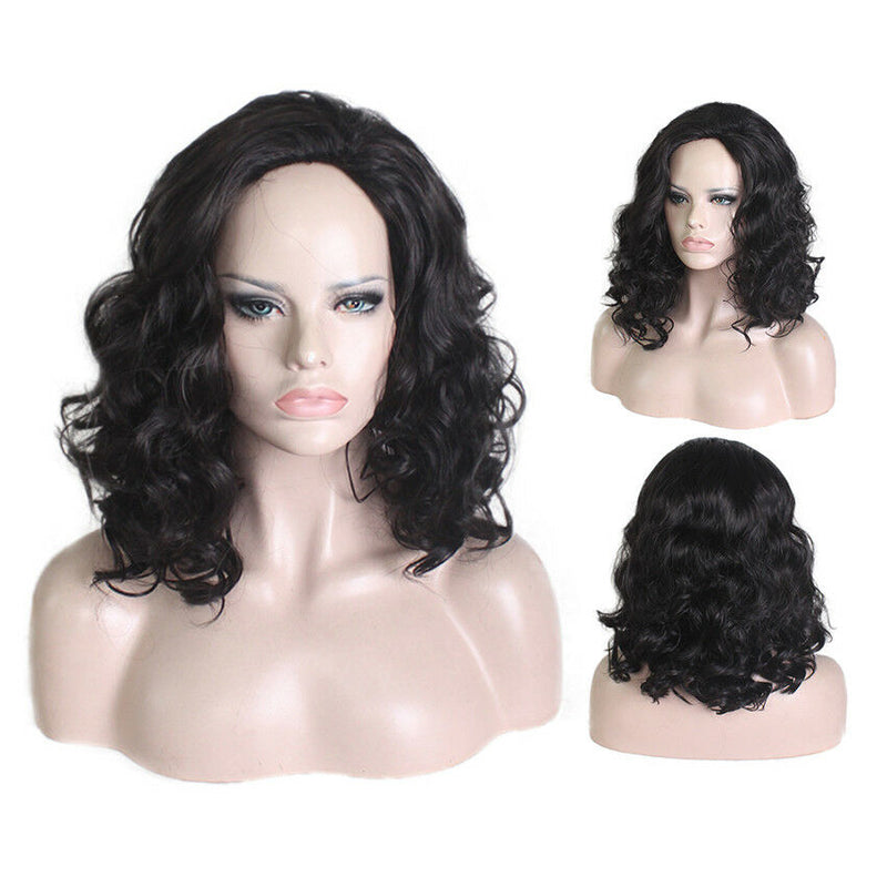 Wig Natural Curly Wavy Fancy Dress Fashion Womens Ladies Hair Wig Heat Resistant