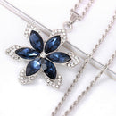 Women Fashion Flower Necklace Drop Earrings Jewelry Set Crystal Party Jewelry 3c