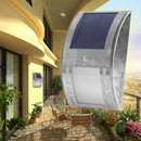 3LED 50LM Outdoor Solar PIR Motion Sensor Light Metal Wall Garden Lamp