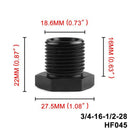 1/2-28 To 3/4-16 Threaded Adapter Automotive Oil Filter alloy Black Knurled Car