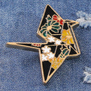 Cartoon Multi Crane Girl Enamel Collar Pins Badge Corsage Brooch Pin Jewelry FT