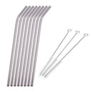 8Pcs/lot Reusable Drinking Straw Stainless Steel Metal Straw with 3 Cleaner J9S6
