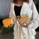 2pcs/set Dot Print Clear Shoulder Handbags Women Crossbody Clutch (Yellow) A
