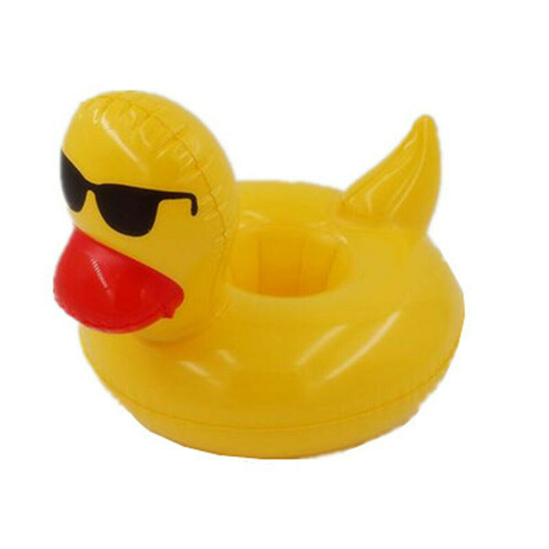 Inflatable Duck Floating Swimming Pool Beach Drink Can Cup Beer Holder Boat Toys
