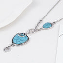 Boho Women's Turquoise Pendant Charm Heart Bib Collar Statement Necklace Jewelry