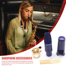 Plastic Alto Sax Saxophone Music Instrument Mouthpiece with Cap Buckle Reed