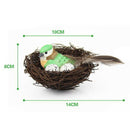 Garden Ornament Simulation Bird Nest Set Rattan Craft + Artificial Bird + EgA3C