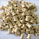 100 Pieces Mini Natural Color Wooden Empty Spools for Thread String Ribbons