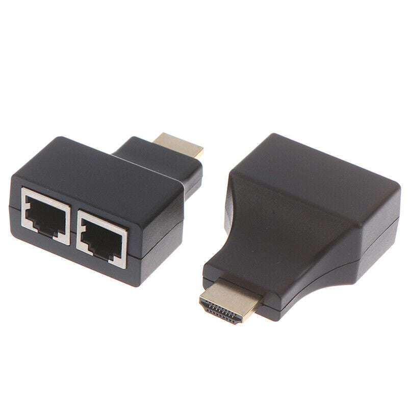 1Pair HDMI DualRJ45 CAT5E CAT6 ZTP LAN Ethernet HDMI Extender Repeater AdapterOZ