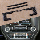 4x/Set Carbon Fiber Style Console CD Panel Cover Trim Fit for Ford Mustang 15-19