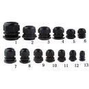 10X 3-6.5mm Black PG7 Cable Gland Connector IP68 Waterproof Plastic