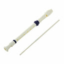 Students Plastic 8 Holes Soprano Recorder Flute Beige Blue w Cleaning Stick F7I7