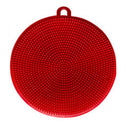 Kitchen Silicone Dishwashing Brush Pot Pan Scrubber Bowl Cleaner (Red) A