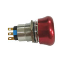 19mm Self Locking Emergency Stop Push Button AC 220V 5A 1NO 1NC Red