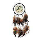 Dream Catcher With Feathers Fantasy Wall Art Hanging Decor Ornament Wolf Gift
