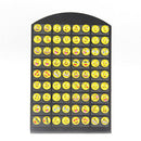 36 Pairs Cute Yellow Smiley Face Earrings Set Round Emoticons Emoji Ear Studs LJ