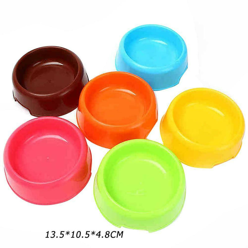 Candy Color Plastic Dog Light Single Bowl Water Food Cat Feeder Pet Supply A