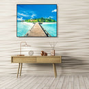 Painting By Numbers Kit DIY Quiet Beach Hand Painted Canvas Oil Art Picture A