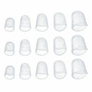 Meideal 15 pcs Clear Guitar Fingertip Protectors in 5 Sizes Silicone for Gu